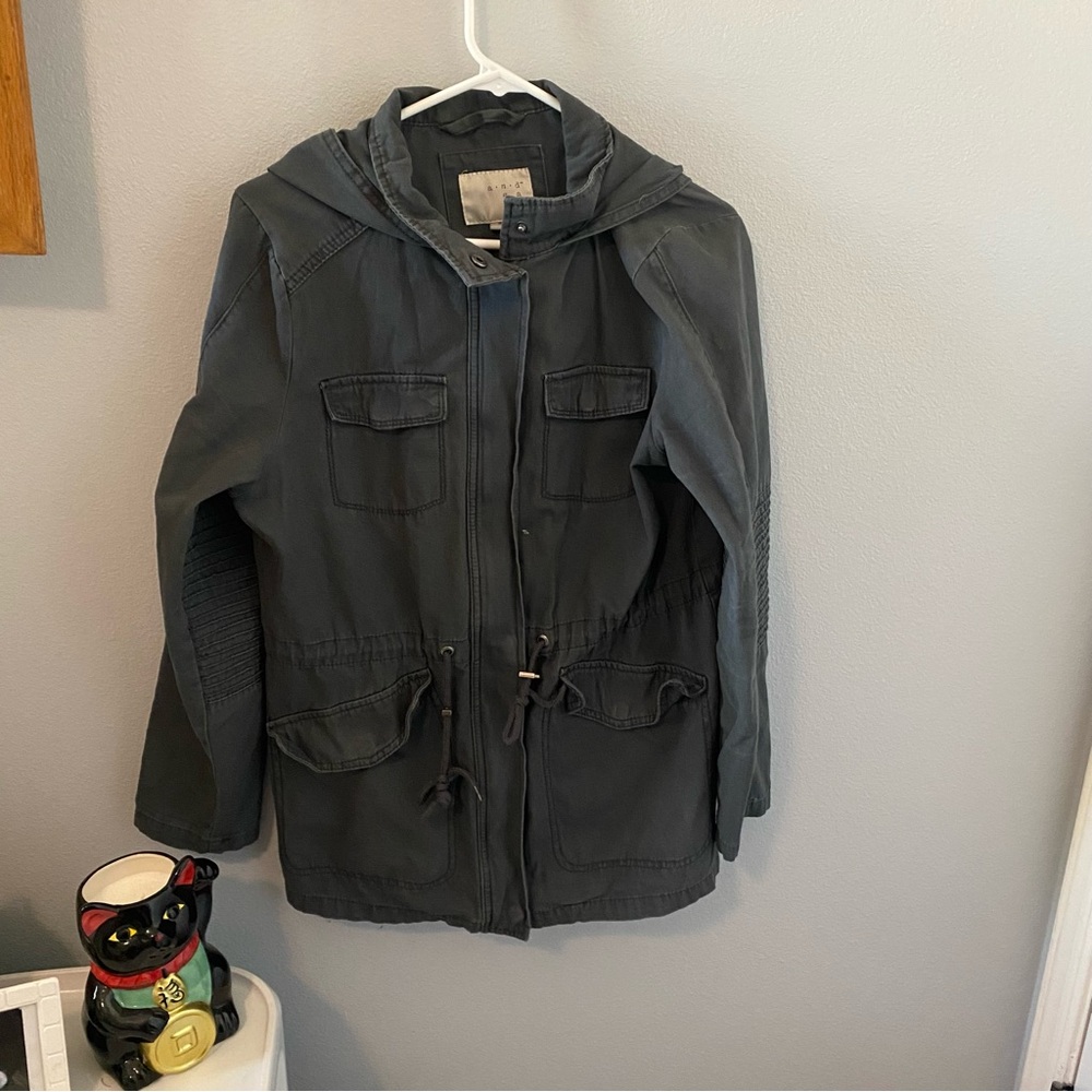 A New Day Hooded Gray Utility jacket